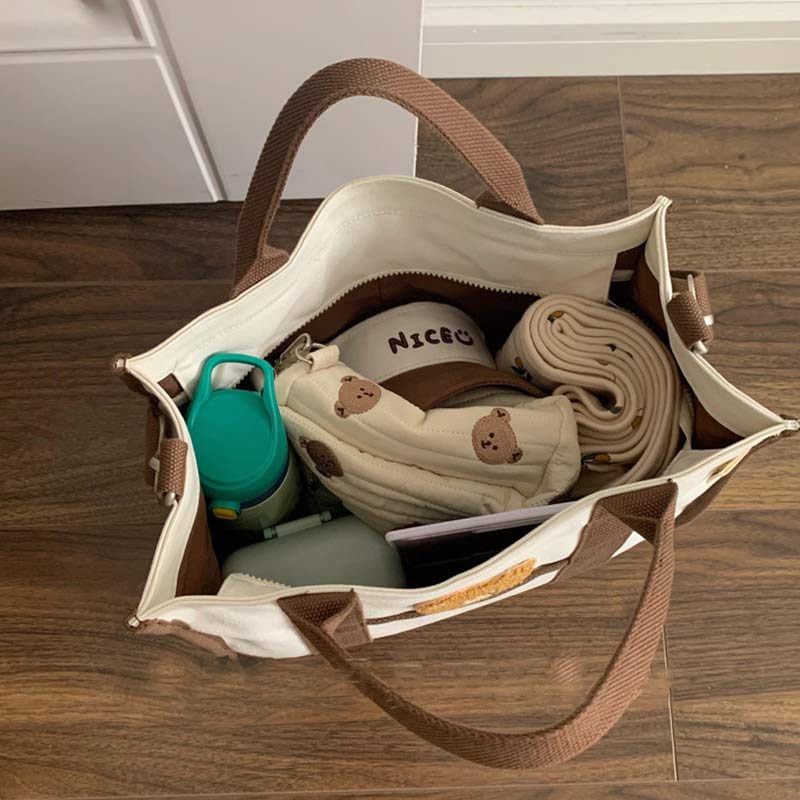Functional Canvas Handbag – Mommy Bag, Tote Purse, Shoulder Bag
