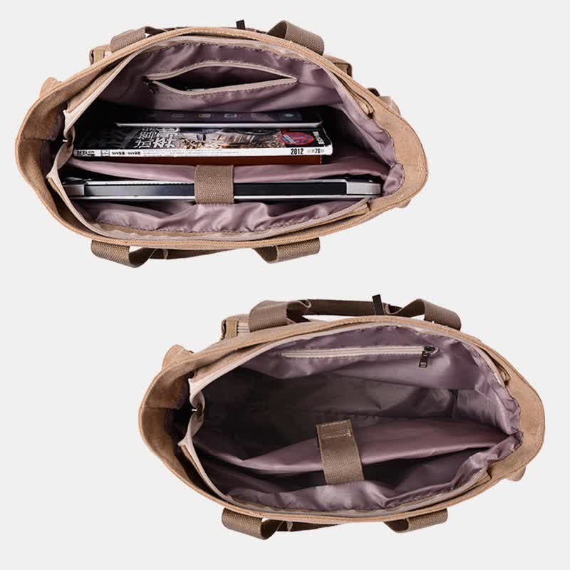 Canvas laptop tote bag for work