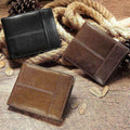Retro large capacity RFID genuine leather wallet