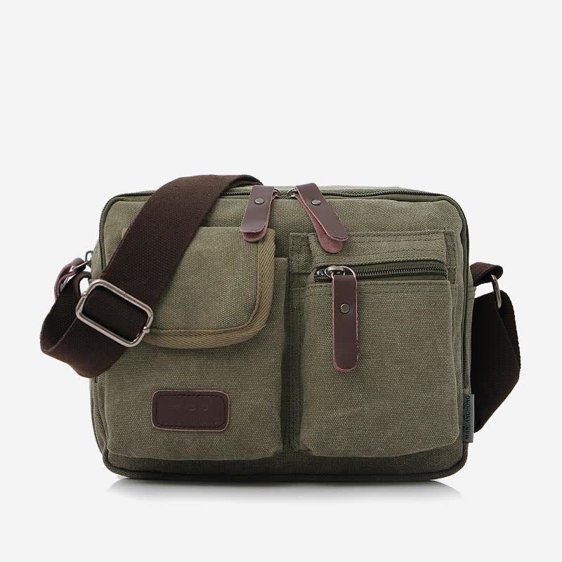 Men's retro canvas messenger crossbody bag