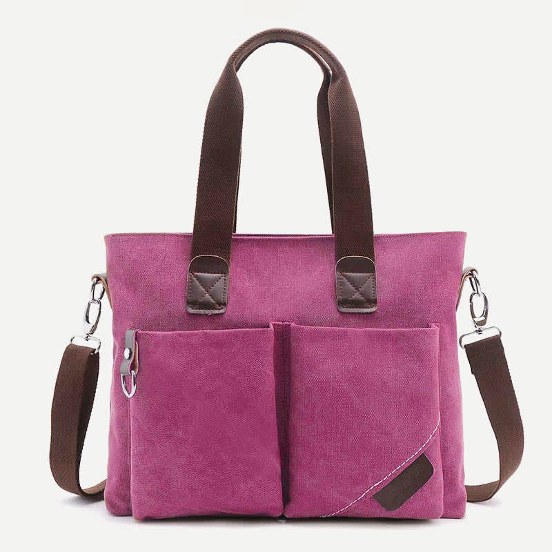 Unisex Canvas Shoulder Bag – Retro Casual Handbag & Work Tote