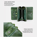 Genuine Leather Multifunctional Anti - theft Wallet for Women – RFID Protection, Card Slots & Zippered Coin Pocket