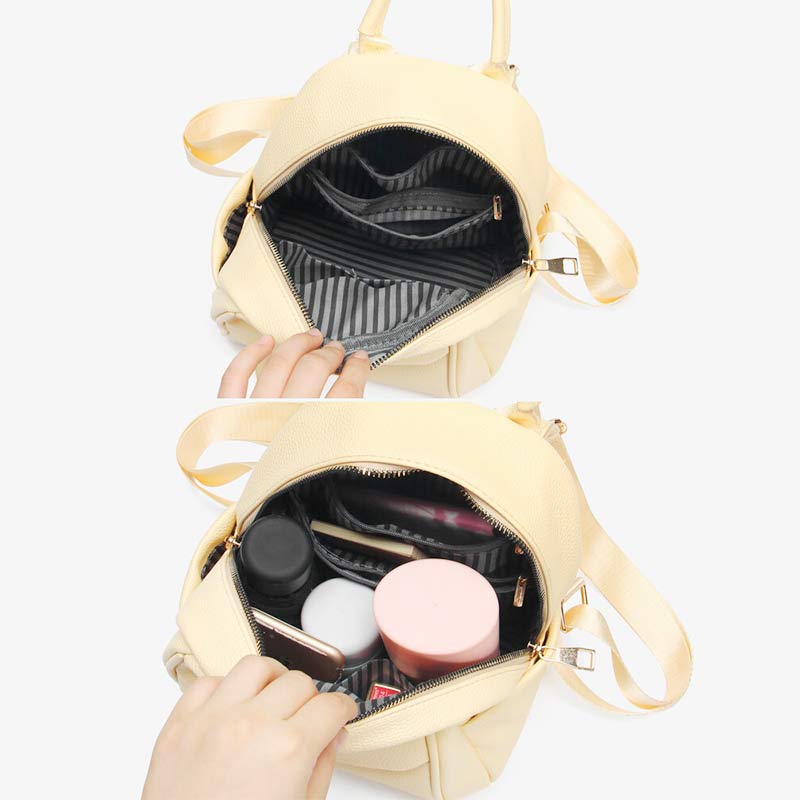 Women's mini vegan leather travel backpack