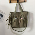Waterproof Canvas Tote Bag for Women – Large Capacity Crossbody & Shoulder Bag for Students