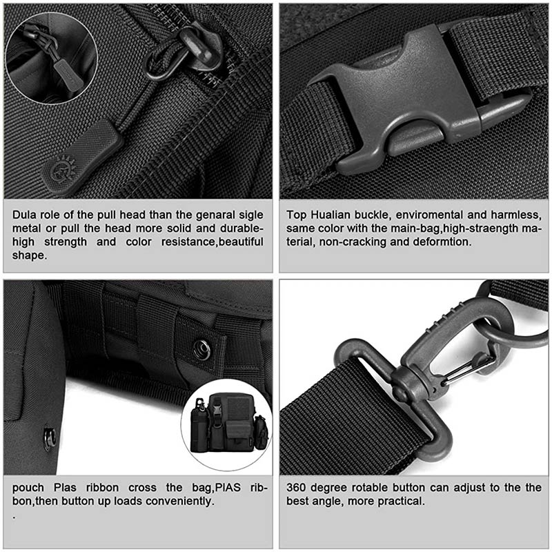Waterproof Casual Outdoor Messenger Bag for Men – Adjustable Strap, Zipper Closure