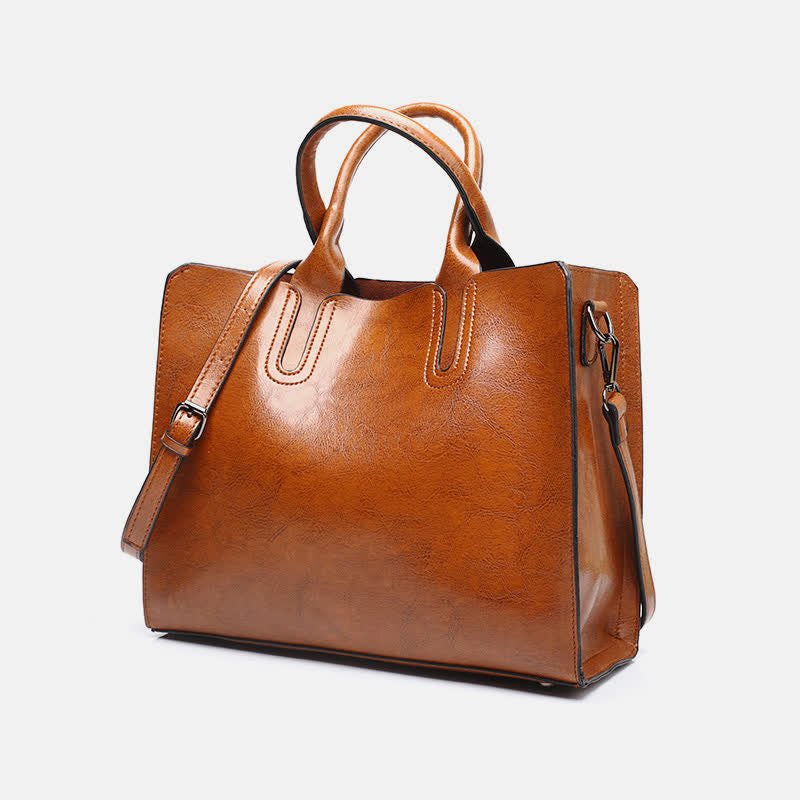 Women's leather laptop tote bag for work