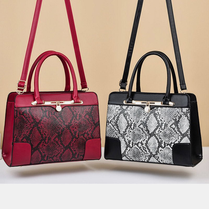 Vintage Women's Top - Handle Satchel Purses Work Tote Shoulder Bag with Long Strap