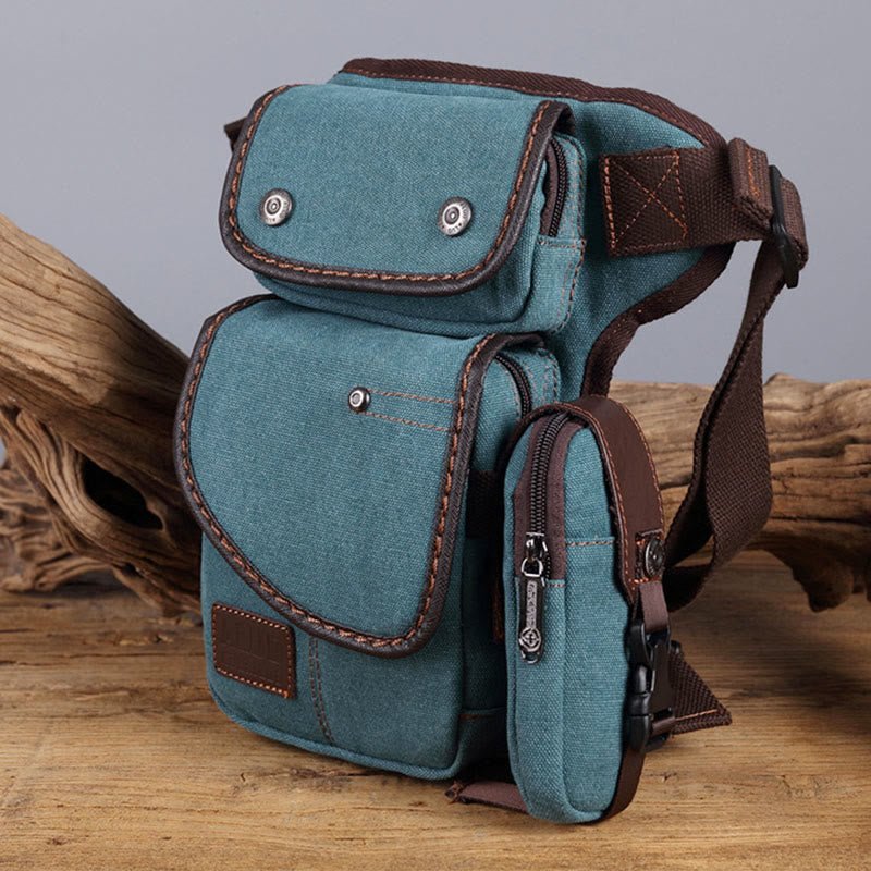 Durable Leg Bag for Men – Vertical Outdoor Sports Canvas Bag with Adjustable Strap