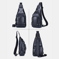 USB Charging Real Leather Sling Bag for Men – Crossbody Shoulder Bag with Adjustable Straps