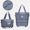 Large capacity nylon travel tote bag with luggage sleeve