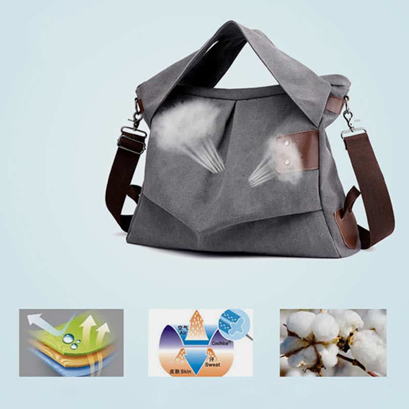 Large Capacity Canvas Handbag for Women – Crossbody Tote & Hobo Bag