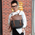 Vintage Leather Canvas Backpack for Men & Women – Travel Daypack, Unisex Rucksack