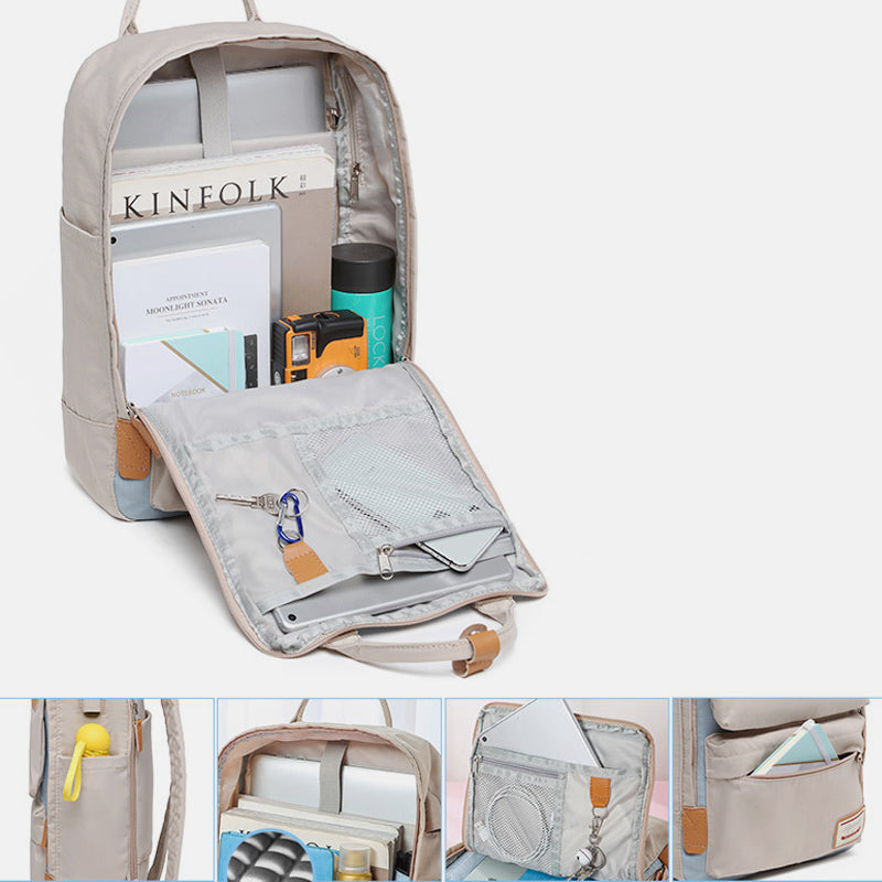 British college backpack with USB charging port