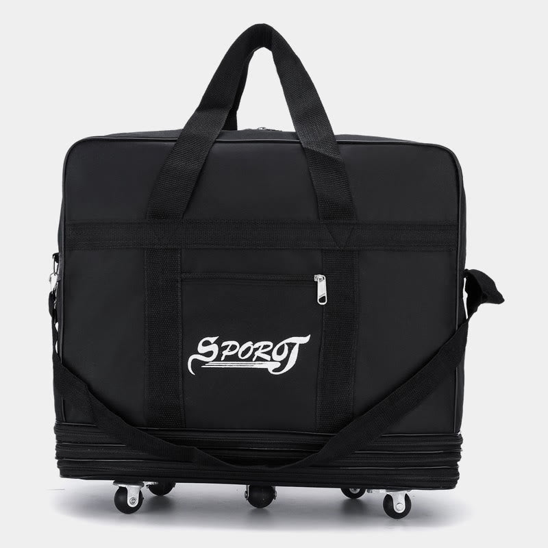 Large capacity rolling nylon travel tote bag