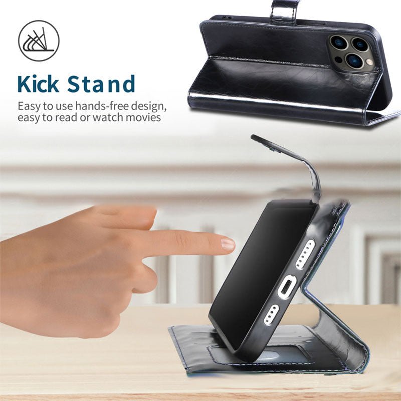 Wallet Case for iPhone - PU Leather Durable Phone Case with Card Slot