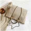 Crossbody Canvas Tote for Women – Chain Strap Bucket Bag
