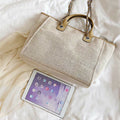 Crossbody Canvas Tote for Women – Chain Strap Bucket Bag
