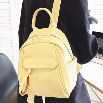 Women's mini vegan leather travel backpack