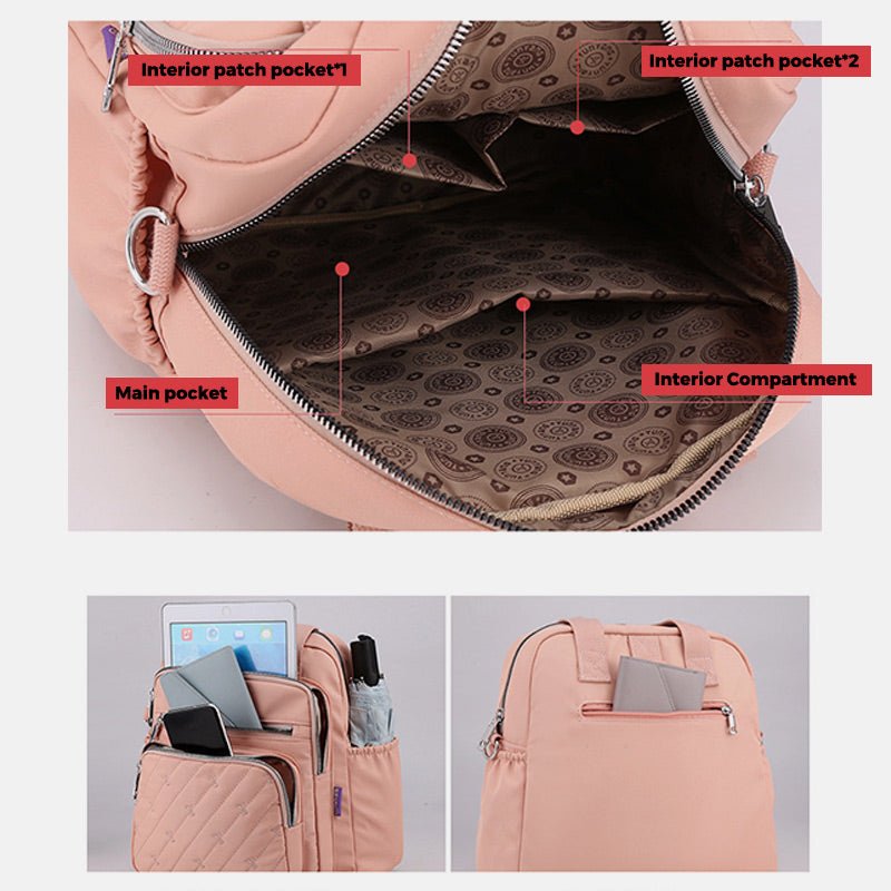 Multifunctional Lightweight Embossing Handbag – Crossbody & Backpack