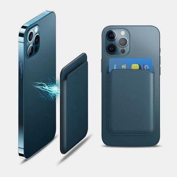 Magnetic leather card holder wallet for iPhone