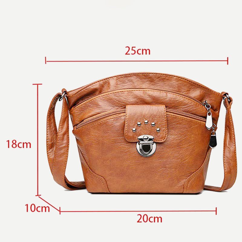 Retro Faux Leather Crossbody Bag for Women – Small Shoulder Purse for Daily Use