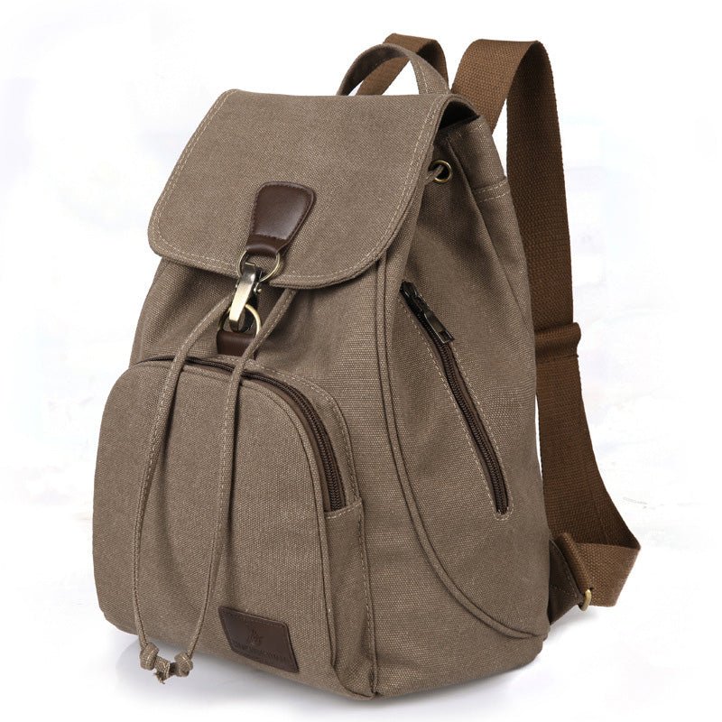 Vintage Canvas Backpack for Women & Girls – Drawstring Rucksack for School & Travel