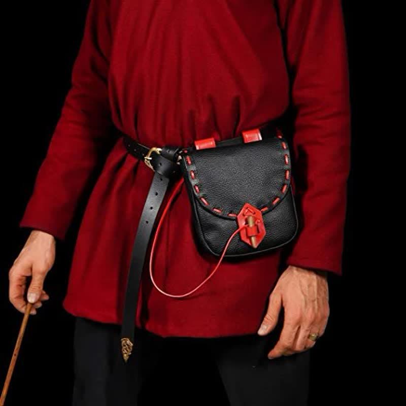 Renaissance Belt Pouch Holster - EDC Leather Waist Bag Cosplay Coin Purse