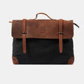 Messenger Bag for Men – Canvas Vintage Crossbody Handbag with Crazy Horse Leather, Casual Business Document Bag
