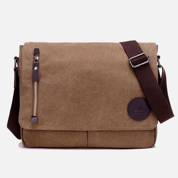 Men's water-resistant canvas messenger bag