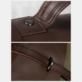 Messenger Bag for Men – Canvas Vintage Crossbody Handbag with Crazy Horse Leather, Casual Business Document Bag