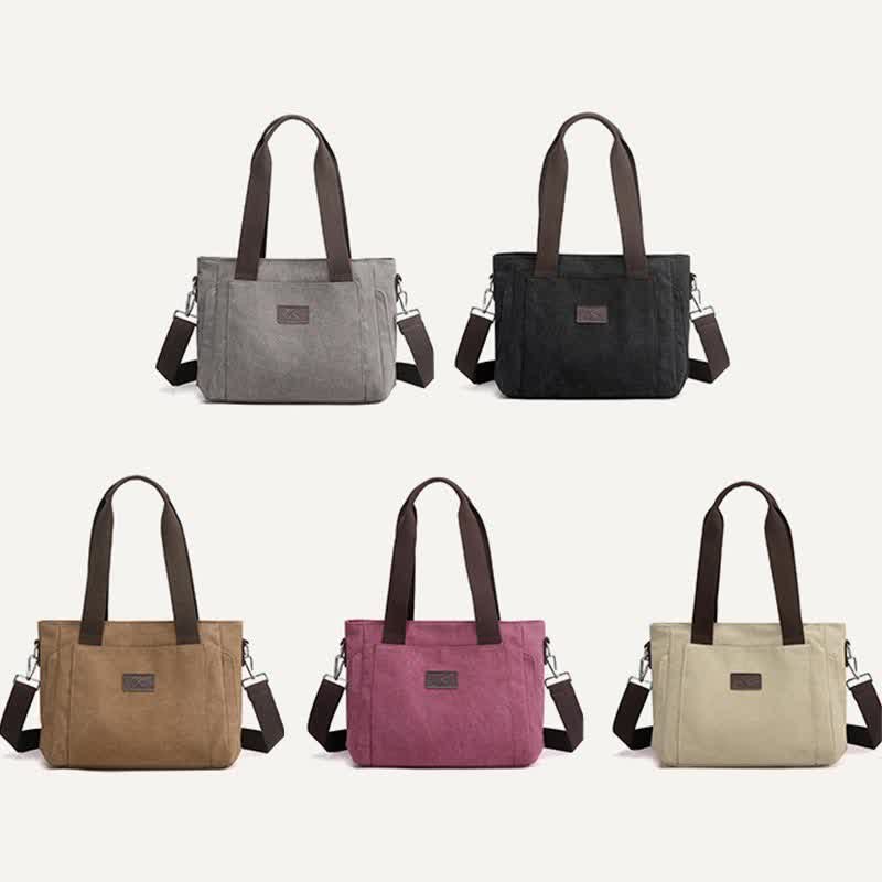 Women's Canvas Tote Shoulder Handbag – Casual Crossbody Purse Work Bag