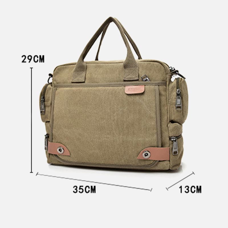Messenger Bag for Men – Casual Canvas Multi - Pocket Crossbody Bag with Adjustable Strap