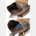 Canvas Leather Backpack Rucksack – Fits 15.6