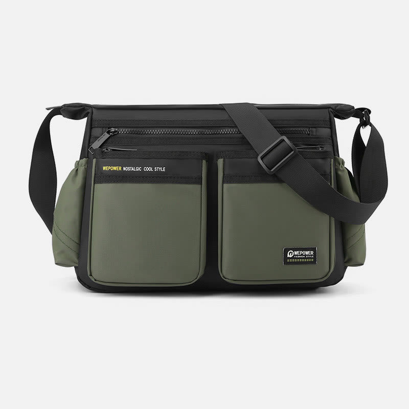 Men's classic nylon travel satchel crossbody bag