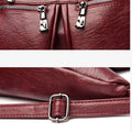 3 - Way Use Backpack Multi - Pocket Leather Zip Crossbody Shoulder Bag