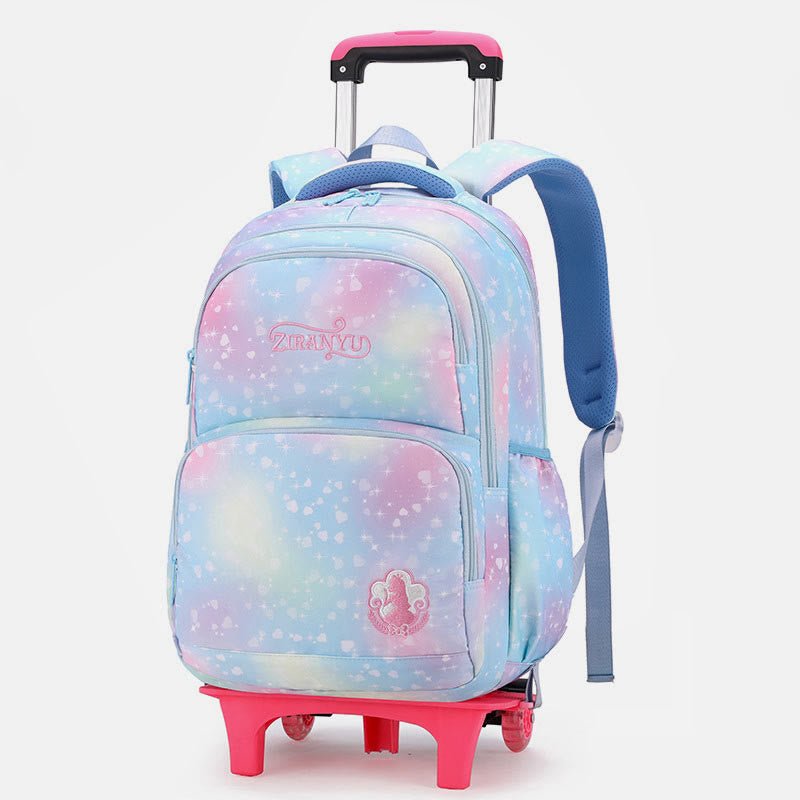 Durable Nylon Rolling Backpack for Kids – School Bag with Wheels, Adjustable Straps