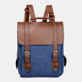 Vintage Leather Canvas Backpack for Men & Women – Travel Daypack, Unisex Rucksack