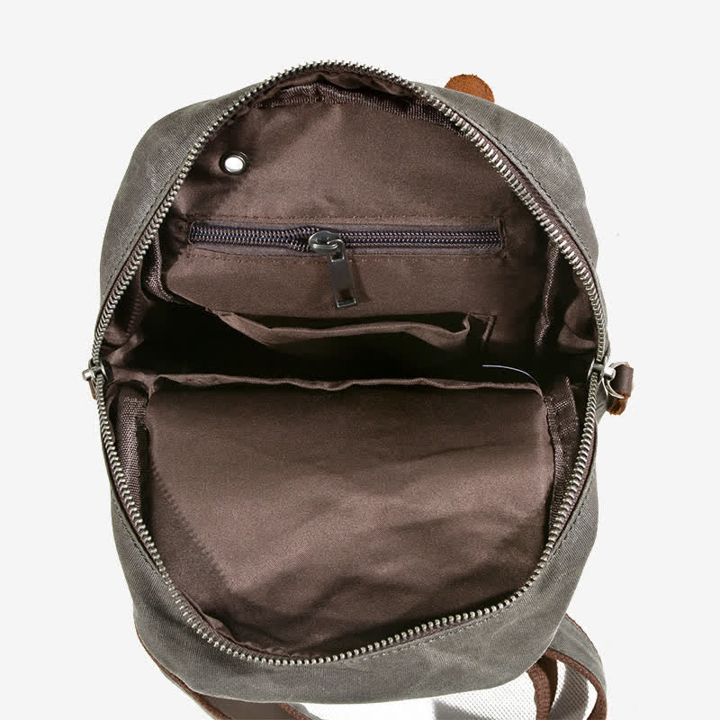 Men's canvas sling bag for travel and hiking