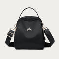 Black wide-strap nylon crossbody bag for women