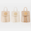 Women’s Straw Backpack – Summer Beach Woven Drawstring Handbag