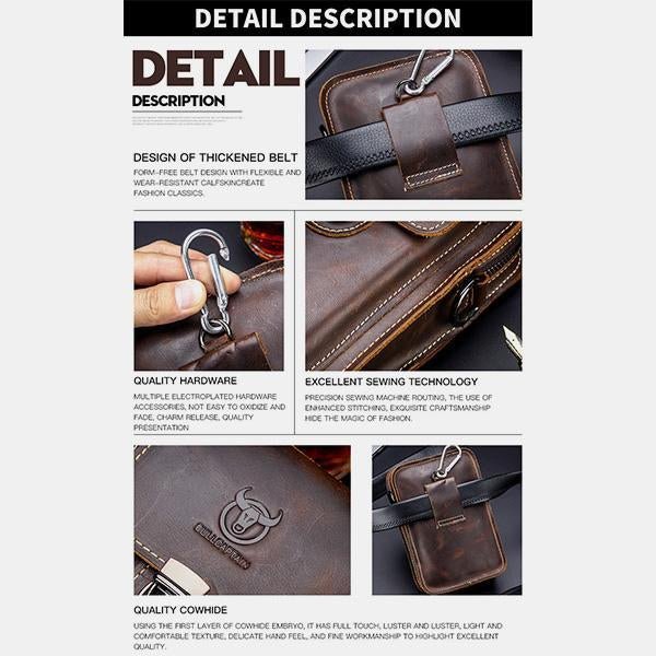 Genuine Leather Multifunctional Waist & Messenger Bag for Men – Versatile Crossbody & Shoulder Bag