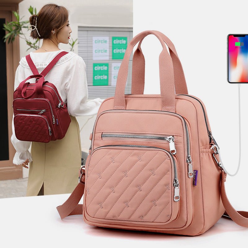 Multifunctional Lightweight Embossing Handbag – Crossbody & Backpack