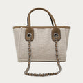Crossbody Canvas Tote for Women – Chain Strap Bucket Bag
