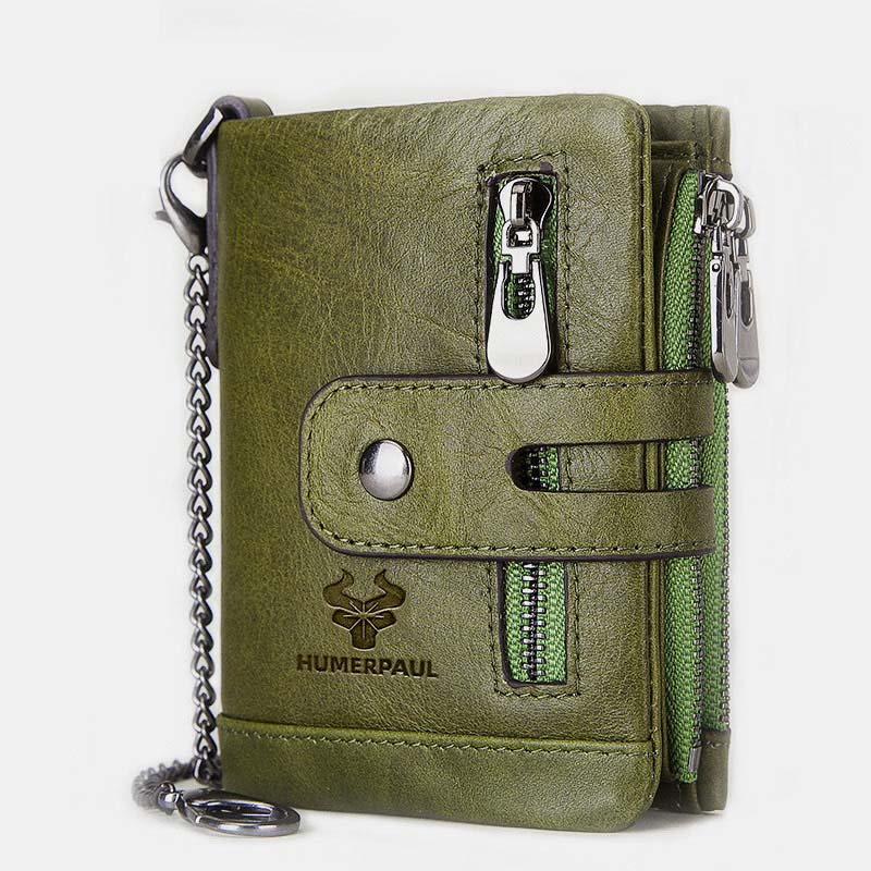 RFID Multifunctional LargeCapacity Genuine Leather Wallet