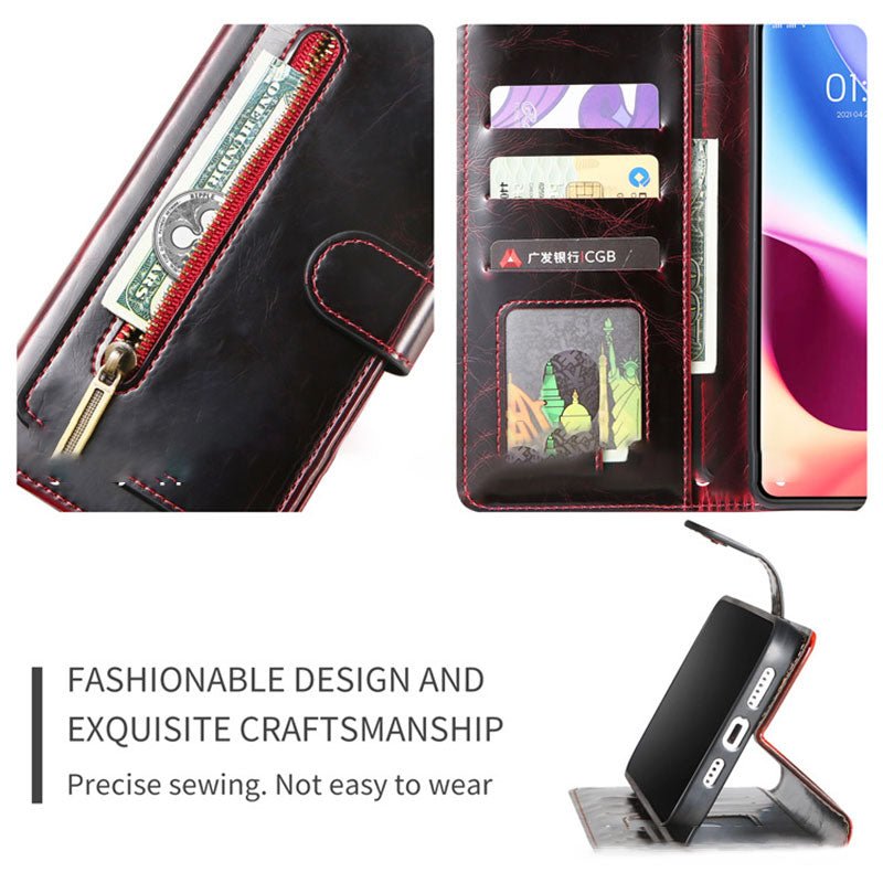 Wallet Case for iPhone - PU Leather Durable Phone Case with Card Slot