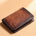 Genuine Leather RFID Multi - Card Bifold Wallet for Men - Secure & Stylish Business Wallet