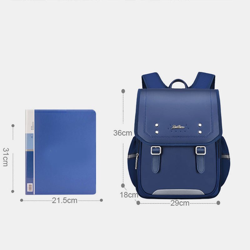 Reflective Girls & Boys School Backpack – Waterproof Faux Leather Kids Bookbag