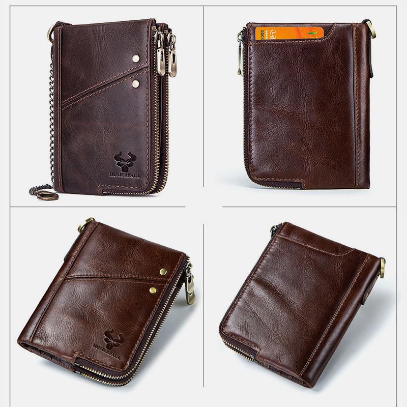 RFID Anti - theft Genuine Leather Multi - slot Bifold Wallet for Men - Stylish Business Wallet