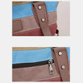 Multifunction Color Block Canvas Tote Bag | Hobo Shoulder Bag & Crossbody Purse