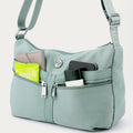 Solid nylon crossbody bag for school and travel
